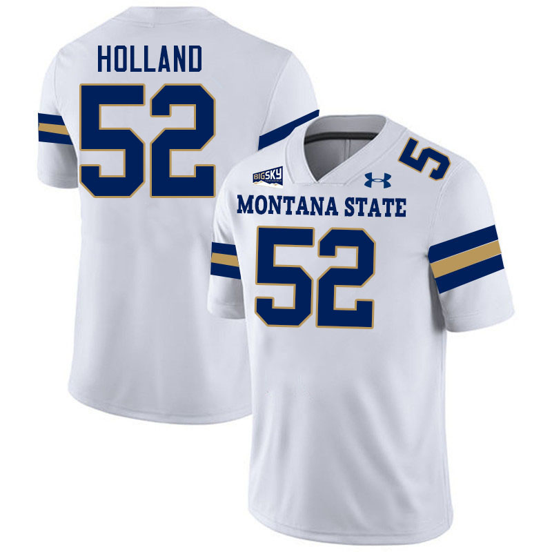 Men #52 Sonny Holland Montana State Bobcats Jerseys Football Stitched-White